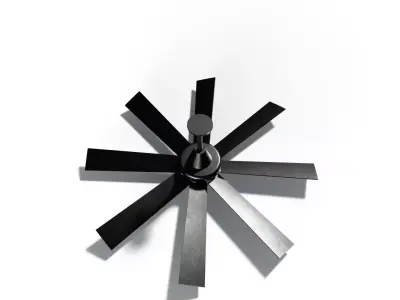 Sci-Fi Ceiling Fan With Light - Low-Poly PBR Game Ready Low-poly 3D model