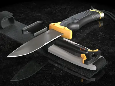 Tourist Knife Set 3D model