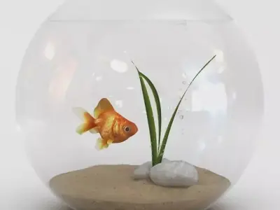 Golden Fish Bowl  3D model