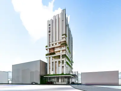 Modern high rise mixed used building 3D model