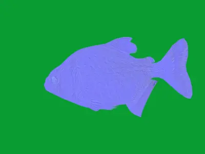 Black Piranha Fish Low-poly 3D model