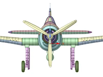 Grumman F6F-5 Hellcat 1 by 24 Scale 3D Printable Model 3D print model