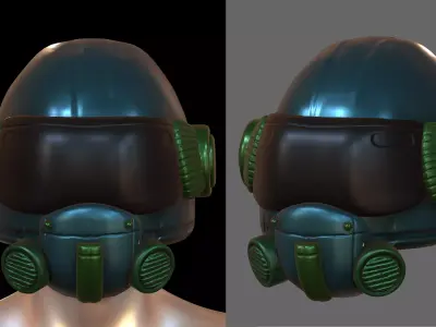 Helmet scifi military futuristic technology fantasy Low-poly 3D model