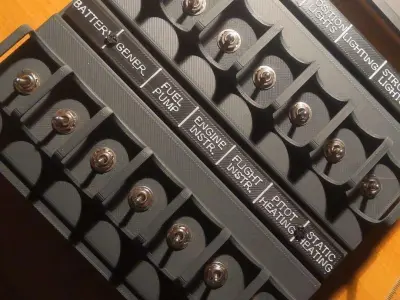 Zlin 142 143 242 Circuit switches for simulator 3D print model