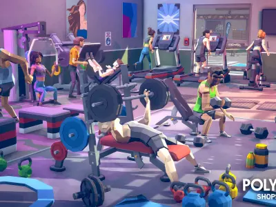 POLYGON - Shops Pack Low-poly 3D model