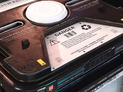 PBR Game Ready Sci-Fi Crate 3D Asset Low-poly 3D model