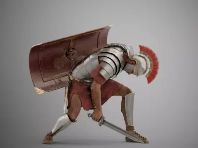 Roman legionnaire v01 3D model