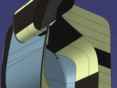 Parametric Lock Part with Exit for Floodlight 3D model