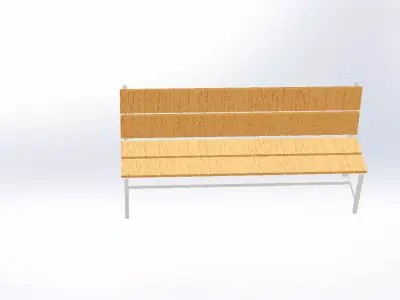 Bench wooden 3D model shop