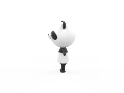 Stylized Character 001 Panda Low-poly 3D model