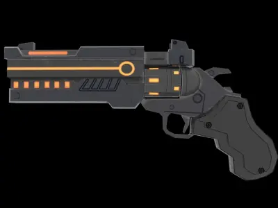 sci-fi gun - LOW POLY Low-poly 3D model