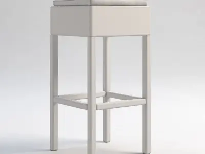 Wicker Rattan Outdoor Bistro Table and Stool Set 3D model