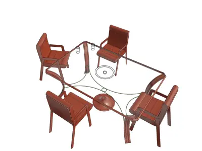 Premium 3D Garden Furniture Set 3D model