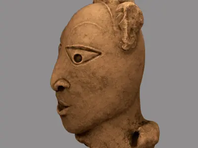 African Nok Head Low-poly 3D model