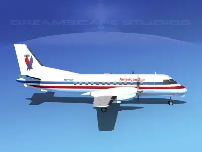 SAAB SF340 American Eagle 3D model