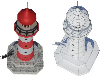 Lighthouse 06 Low-poly 3D model