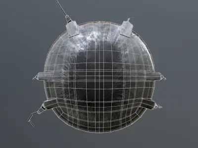 Sputnik 1 Satellite Low-poly 3D model