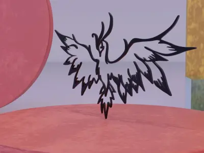 Phoenix - Immortal bird 04 Low-poly 3D model