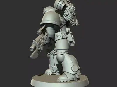 Sci-Fi Heavy Trooper STL Modular Power Armor 32mm Miniature V1 3D print model
