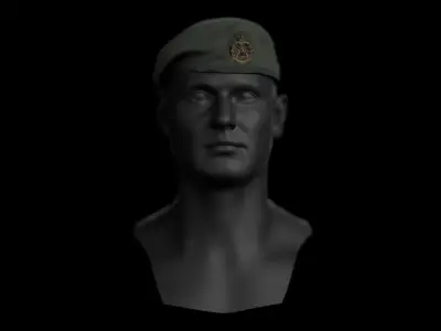 Australian Army RAR Beret Game Ready Low Poly Low-poly 3D model