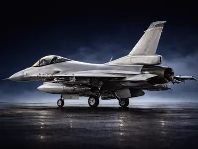Modern Single Engine Tactical Fighter Jet Model 3D model