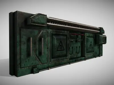 Sci-fi Panel Element Low-poly 3D model 7