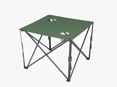 Camping Table Green Low-poly 3D model