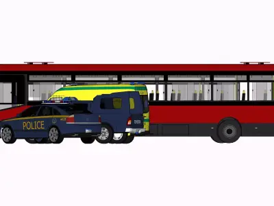 Egyptian Vehicles - Bus Ambulances Police Cars  3D model
