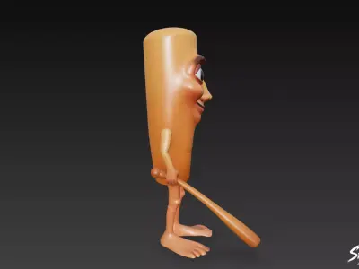 Tung Tung Tung Sahur - Italian Brainrot Low-poly 3D model