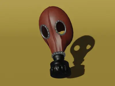 gas mask Low-poly 3D model 14