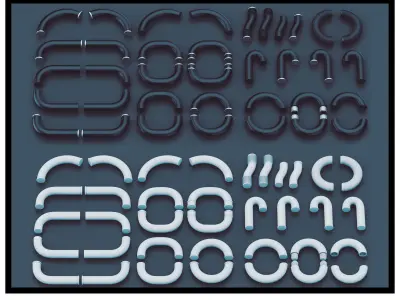 SFDEMIR Tube Kitbash 02 Low-poly 3D model