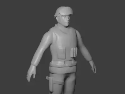 Military Soldier Rigged Low-Poly Free low-poly 3D model