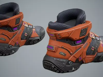 Sci-Fi Sneakers P04 Low-poly 3D model