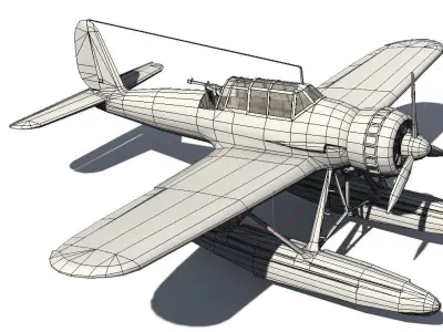 Airplane WW2 Arado Ar 196 Low-poly 3D model