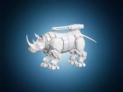 Mecha Rhino 3D Print Model 3D print model