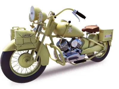Harley-Davidson WLA 1942 750cc 3D model