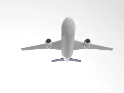 plane airplane flying in sky 3D model