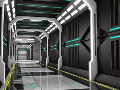 Sci Fi Corridor  3D model 77