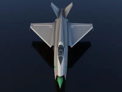 Mikoyan-Gurevich MIG-X21 Fishbone Low-poly 3D model