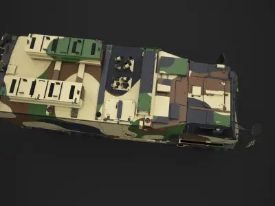 Mowag Durro III  Camouflage Low-poly 3D model