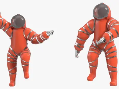 Deep Sea Diving Suit Rigged for Maya 3D model