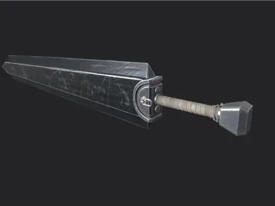 Berserk - Dragon Slayer Sword - Asset Fan Model Art Free low-poly 3D model