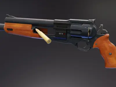 Safari 12 Revolver Low-poly 3D model