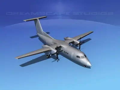 Dehaviland DHC-8 100 Bare Metal 3D model