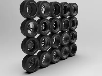 Contemporary Wheels Pack 3D model