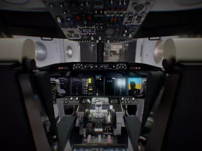 Boeing 737 Max Airplane Cockpit Low-poly 3D model