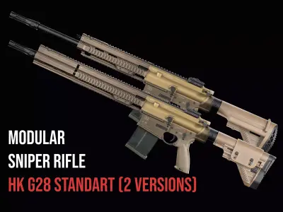 Modular Sniper Rifle HK G28 standart Low-poly 3D model