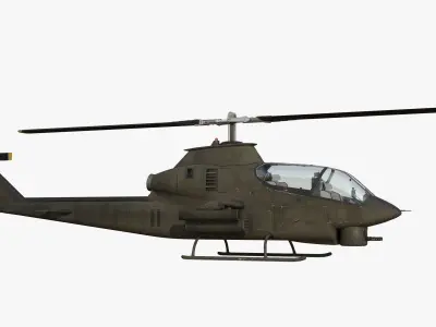 AH1G Cobra US Army Attack Helicopter Game Ready PBR 8K Model Low-poly 3D model