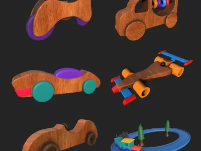 wooden toy Low-poly 3D model