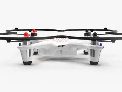 Hubsan X4 H107C White Propeller Guard Low-poly 3D model